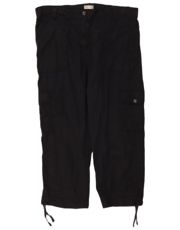 Spodnie damskie Marks & Spencer Cargo Capri UK 20 2XL W40 L23 Czarne Lyocell
