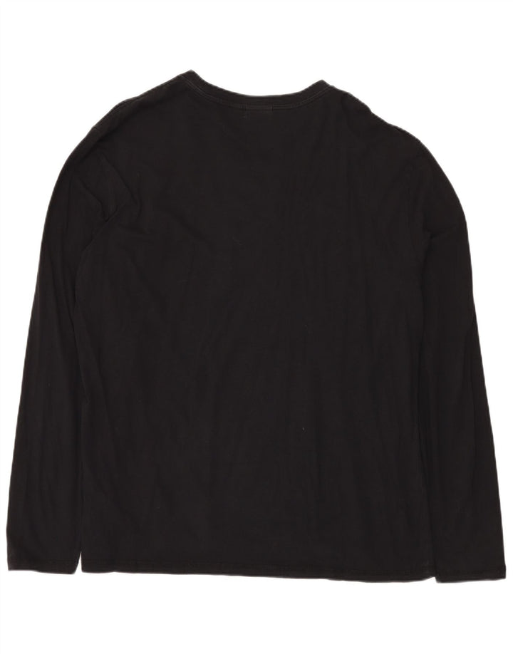 Męski top graficzny NAPAPIJRI z długim rękawem 3XL, czarny, bawełniany