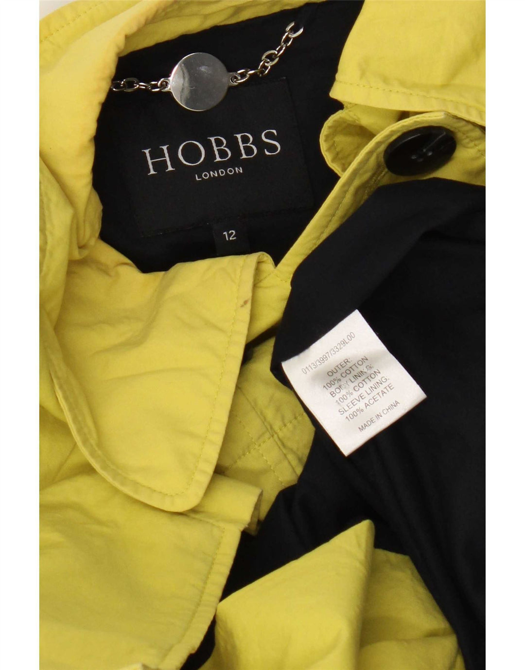 Płaszcz damski Hobbs Pea Coat UK 12, średni żółty bawełniany