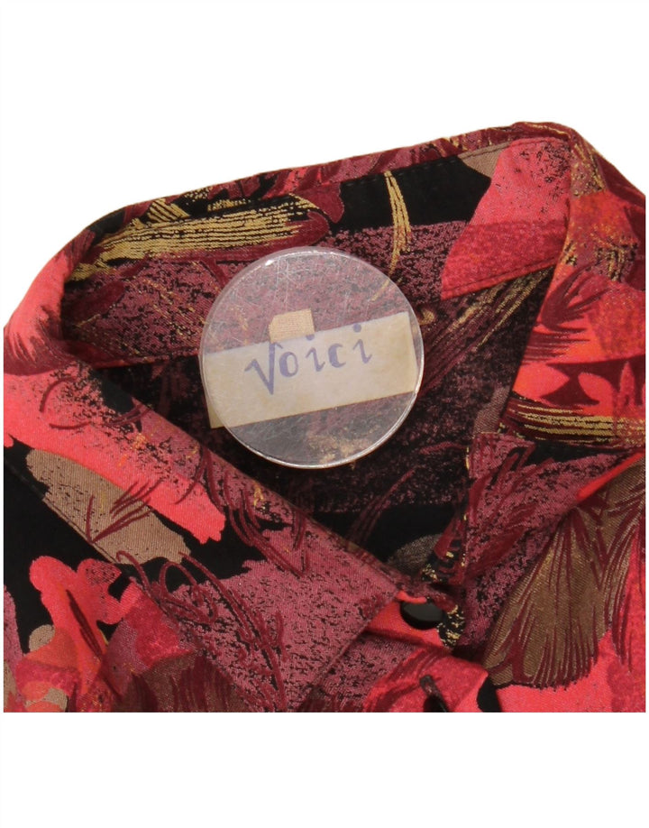 Vintage damski 2-częściowy zestaw spódnic UK 12 Medium W27 Burgundowy kwiatowy retro