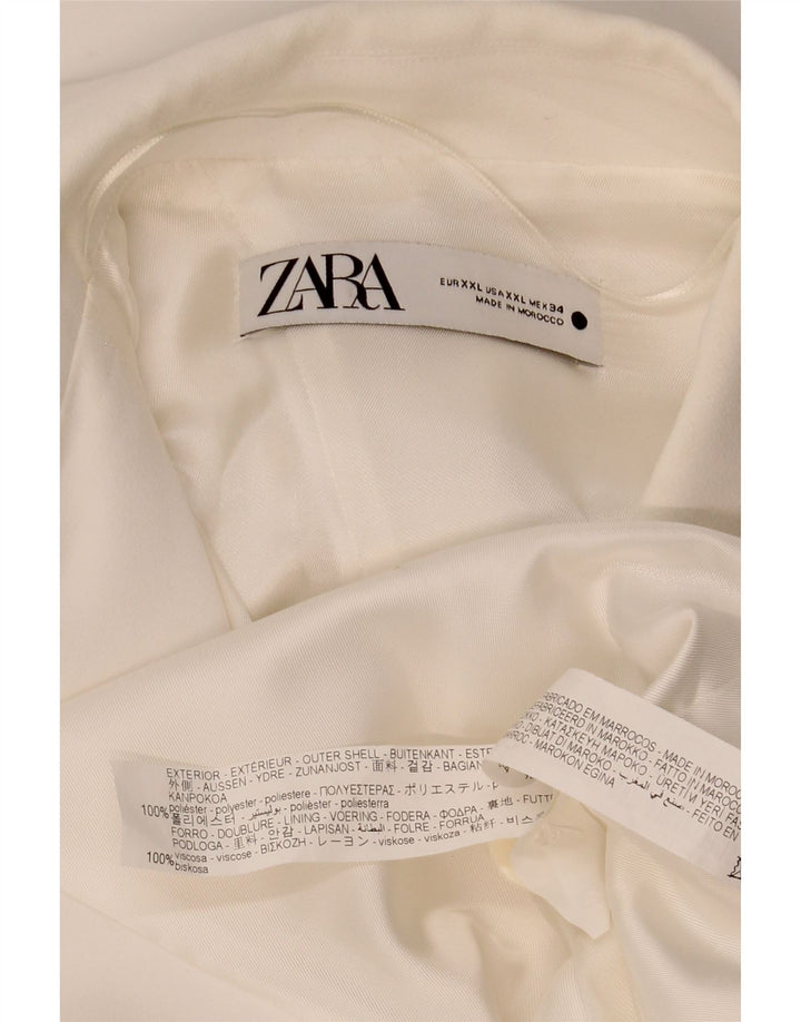 Damski płaszcz bez rękawów ZARA UK 20 2XL Biały poliester