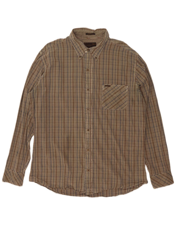 Męska koszula o regularnym kroju Marlboro Classics 2XL, bawełniana krata khaki