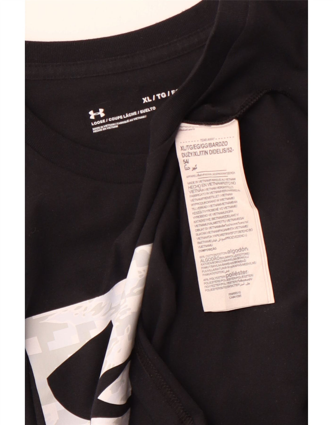 Męska koszulka z grafiką UNDER ARMOUR XL, czarna, bawełniana