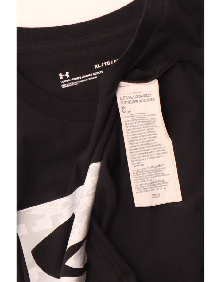 Męska koszulka z grafiką UNDER ARMOUR XL, czarna, bawełniana