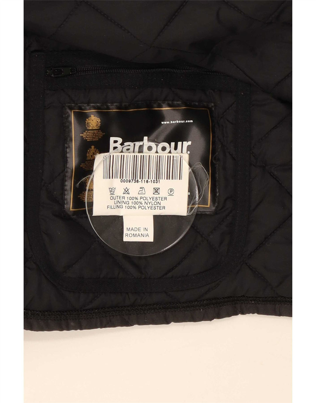 Męska pikowana kurtka Barbour UK 42 XL, czarny poliester
