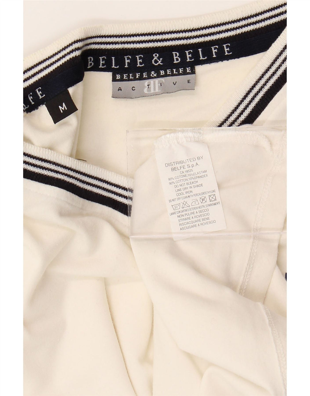 BELFE & BELFE Womens Crop T-Shirt Top UK 12 Medium White Cotton