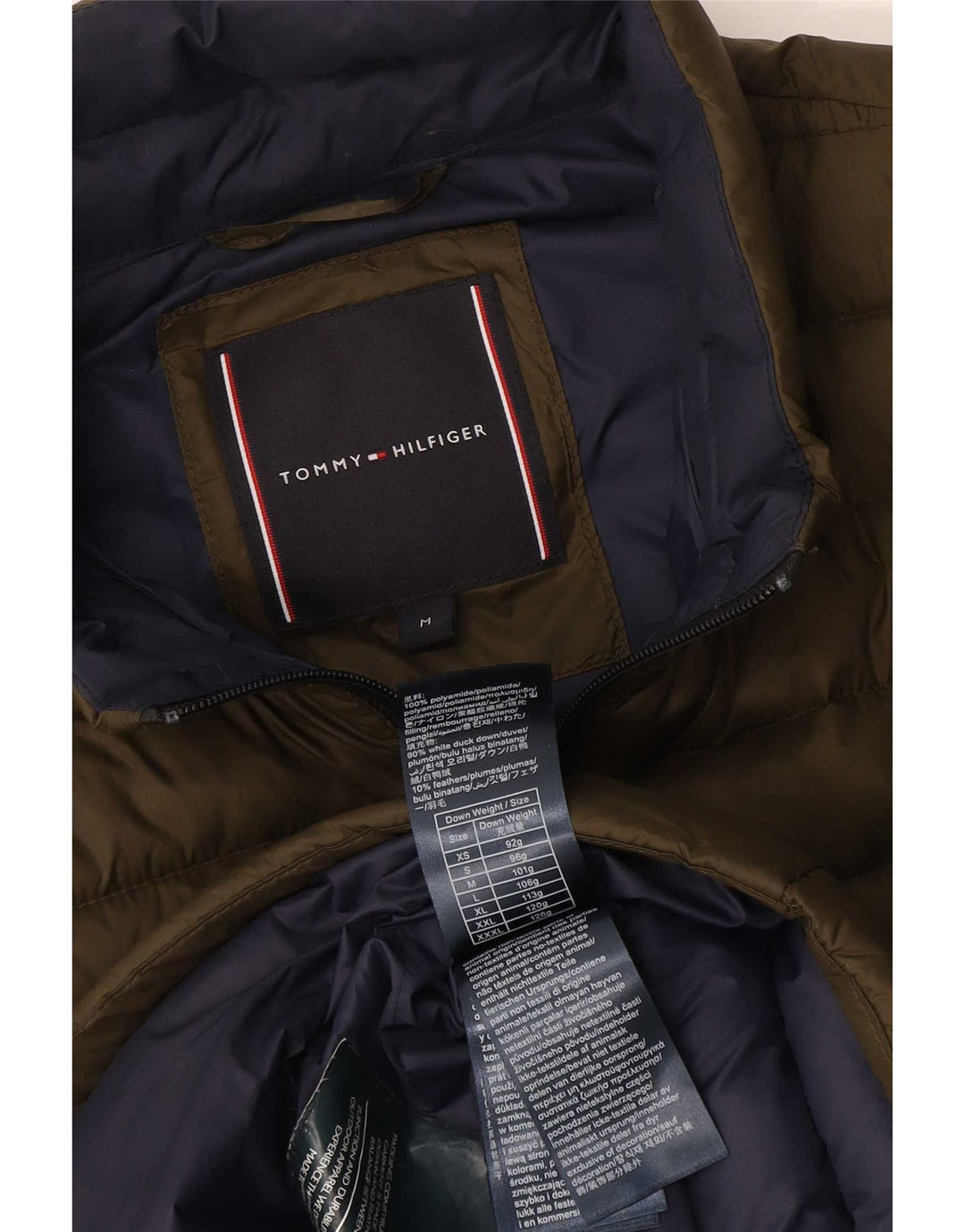 Damska ocieplana kurtka Tommy Hilfiger UK 14, średni khaki, poliamid