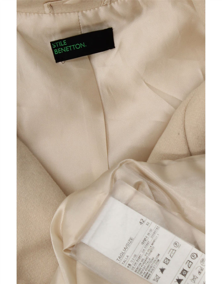 Płaszcz damski Benetton IT 42 Średniej białej wełny