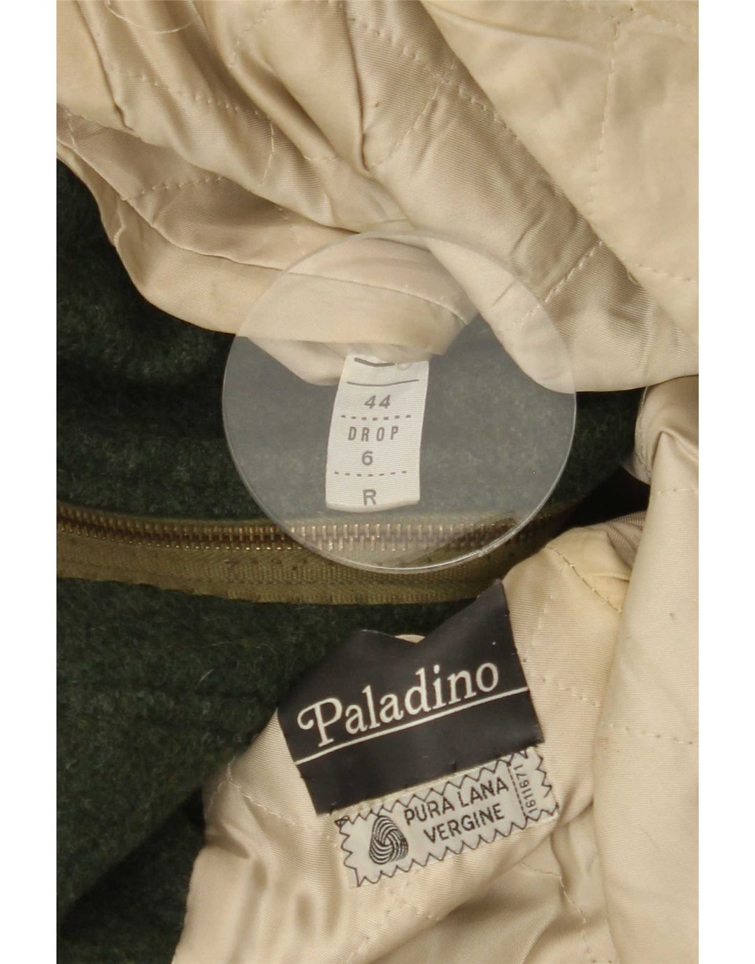 Płaszcz męski vintage IT 44 XS, zielona wełna