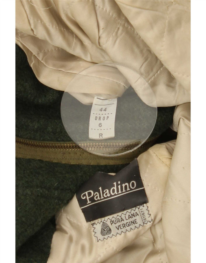 Płaszcz męski vintage IT 44 XS, zielona wełna