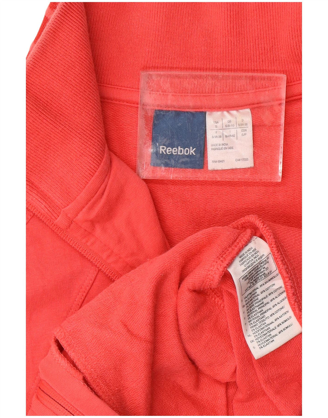 REEBOK Womens Tracksuit Top Jacket UK 8/10 Small Red Cotton Vintage Reebok and Second-Hand Reebok from Messina Hembry 