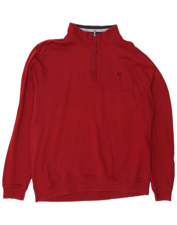 Crew Clothing Męska bluza z zamkiem błyskawicznym, 2XL, bordowa bawełna
