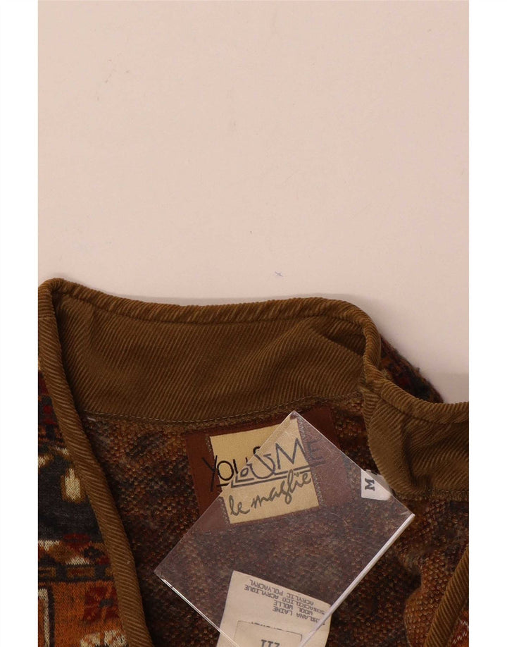 Kamizelka męska Vintage UK 38 Średniobrązowa wełna Fair Isle