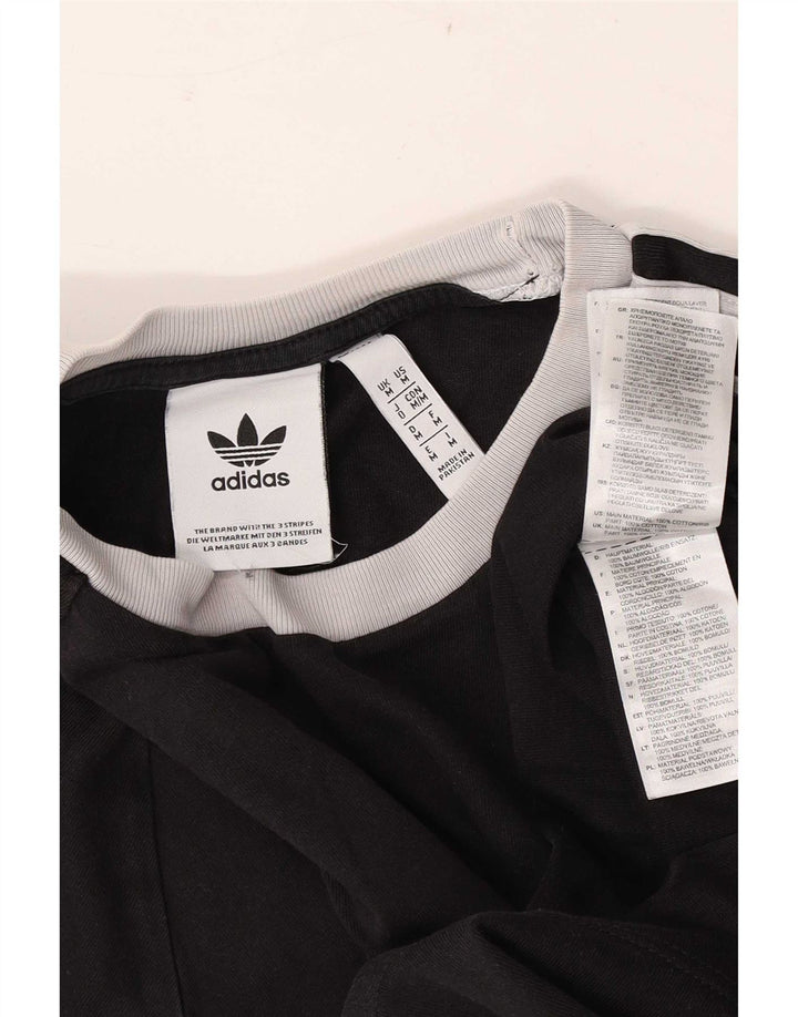 Adidas Męski T-shirt Top Średni Czarny Bawełniany