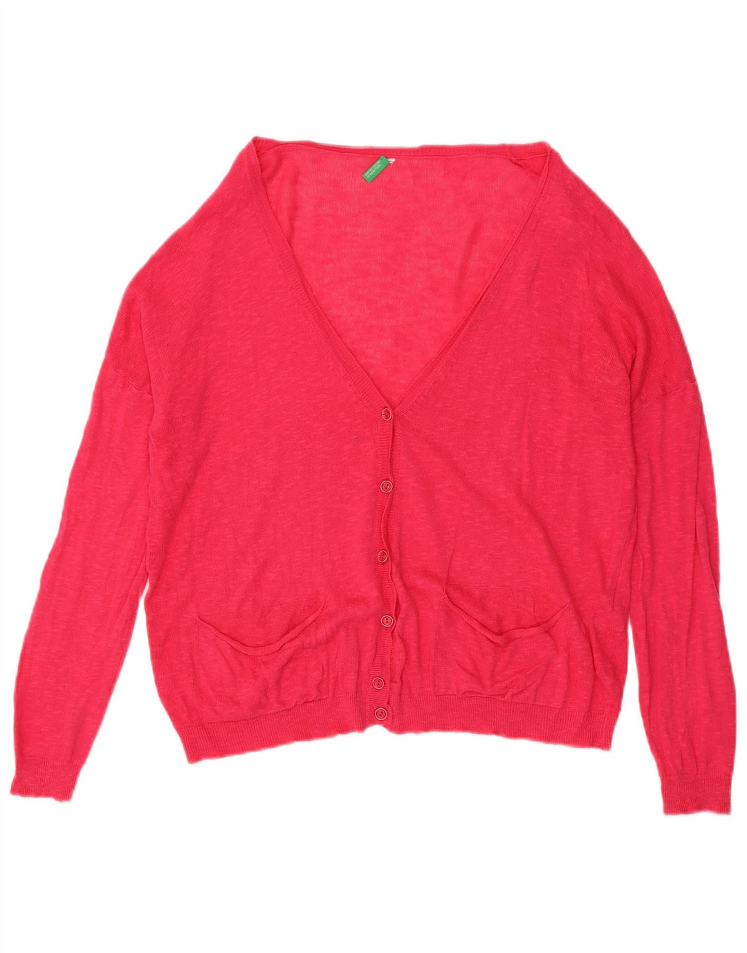 BENETTON Damski sweter oversize UK 10, mały, różowy