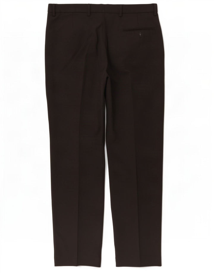 Męskie spodnie garniturowe Marks & Spencer W36 L33, czarny poliester