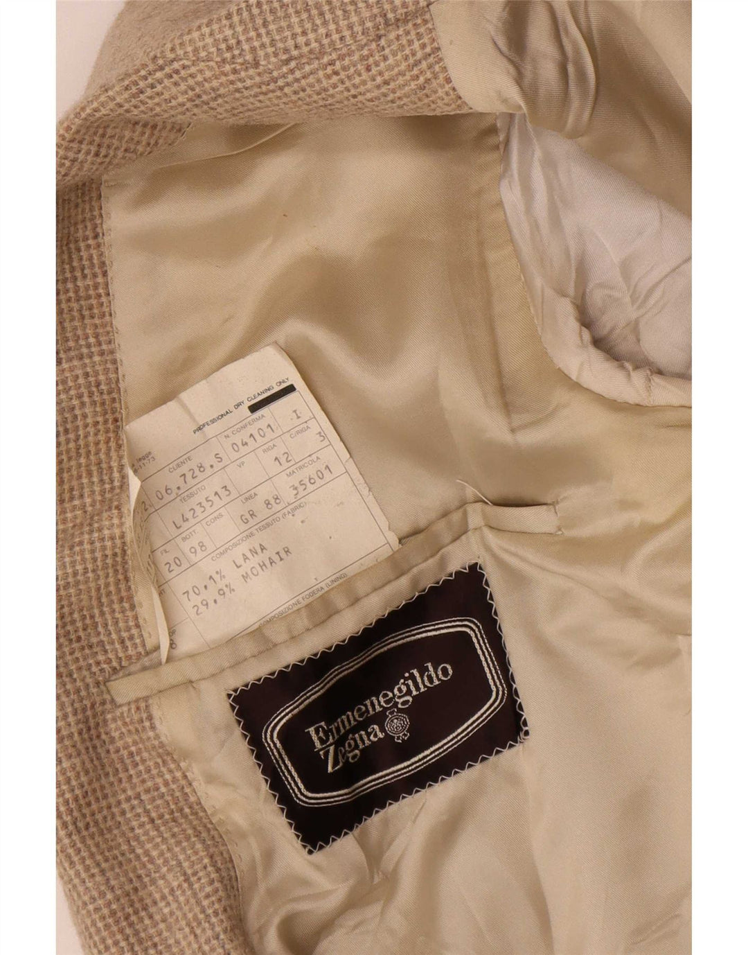 Męska marynarka Ermenegildo Zegna IT 46 Mała brązowa pepitka