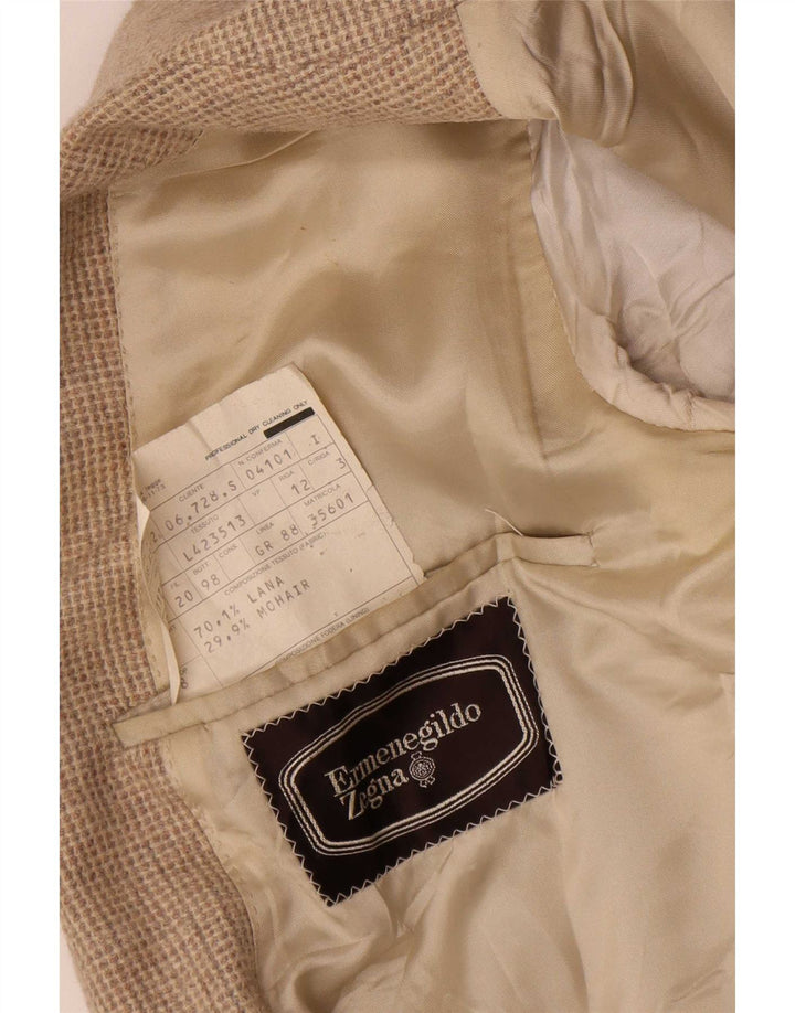 Męska marynarka Ermenegildo Zegna IT 46 Mała brązowa pepitka