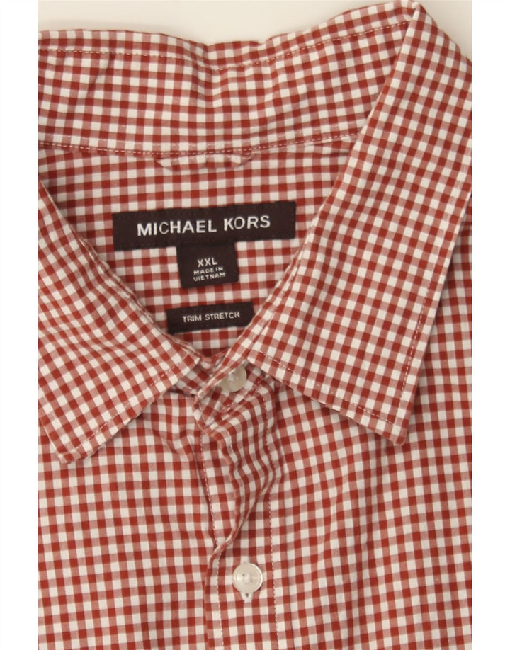 MICHAEL KORS Mens trim fit Shirt 2XL Red Gingham Cotton Vintage Michael Kors and Second-Hand Michael Kors from Messina Hembry 