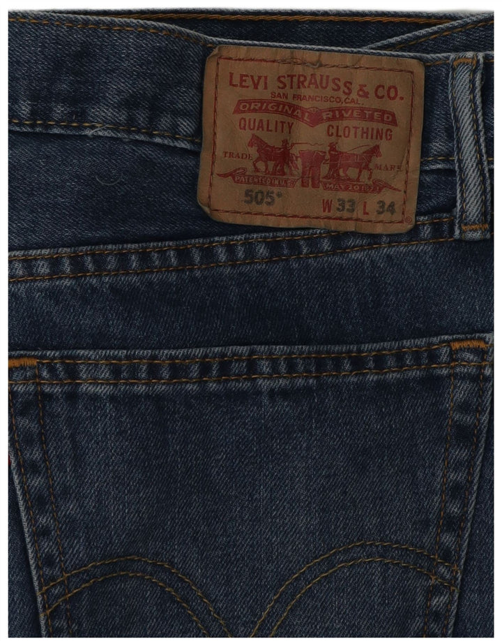 Męskie jeansy LEVI'S 505 Straight W33 L34 Niebieskie bawełniane