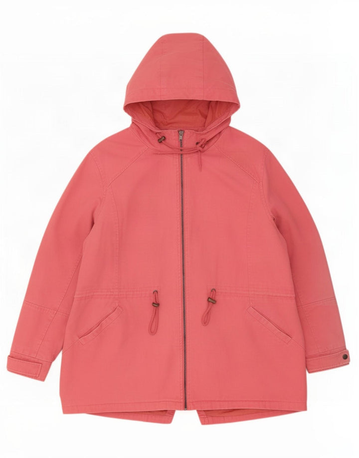 Damska kurtka parka z kapturem Cotton Traders UK 24 4XL Różowa
