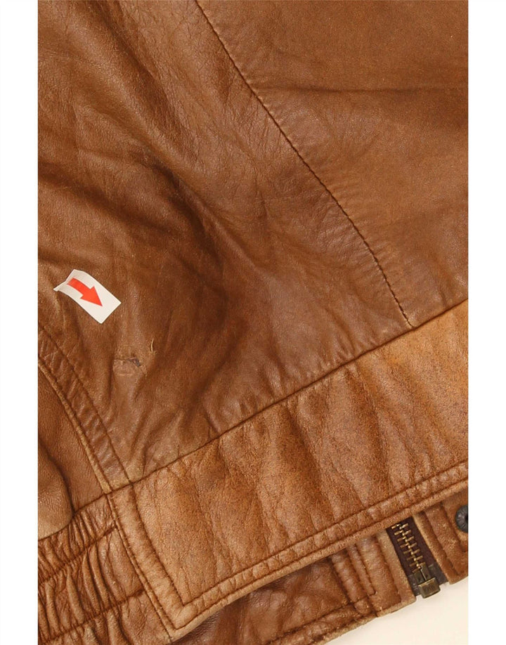 Vintage męska kurtka skórzana IT 56 2XL brązowa