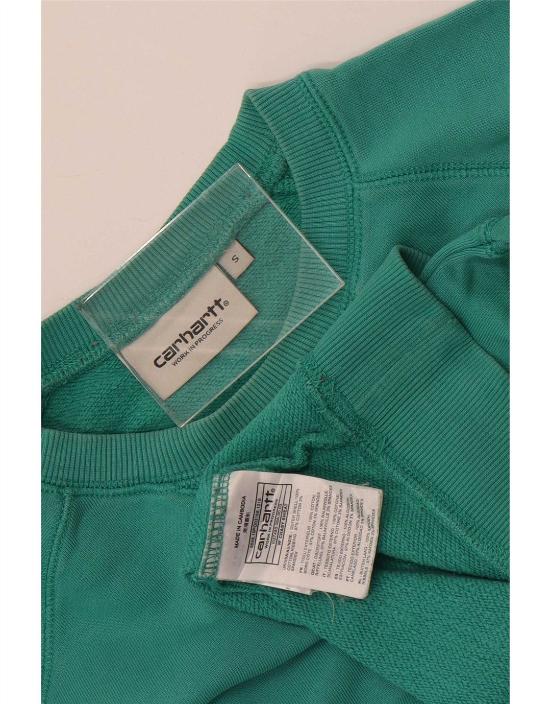 Damska bluza oversize Carhartt UK 10, mała, zielona bawełna