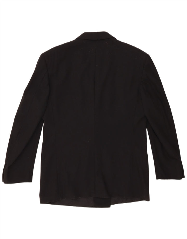 Męska marynarka dwurzędowa Trussardi IT 52 XL Czarna dziewicza wełna