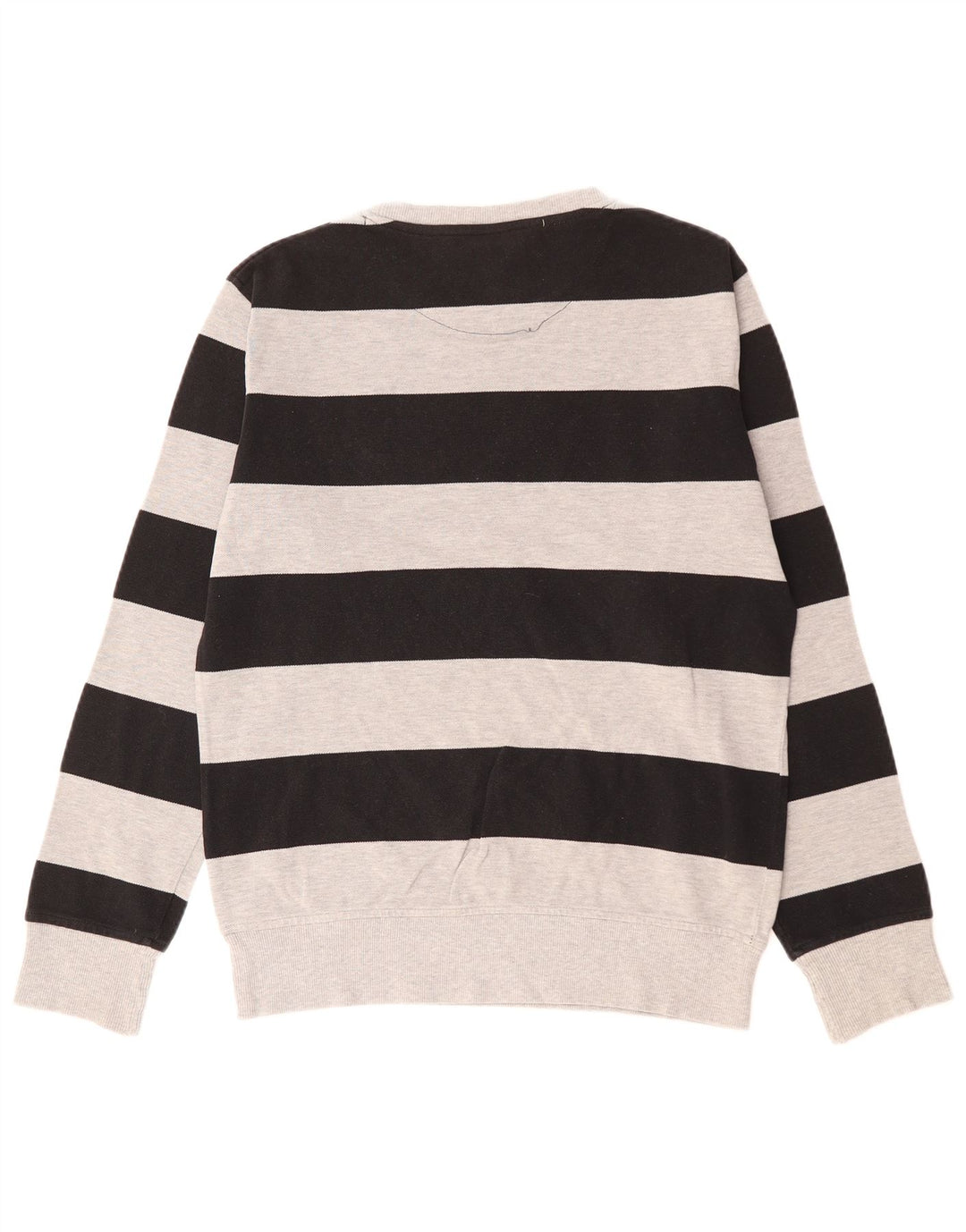 SERGIO TACCHINI Męski sweterek bluzowy, mały, szary, bawełniany w paski