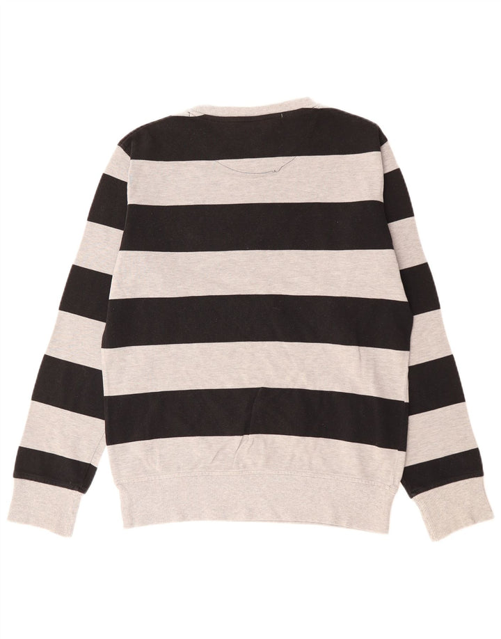 SERGIO TACCHINI Męski sweterek bluzowy, mały, szary, bawełniany w paski