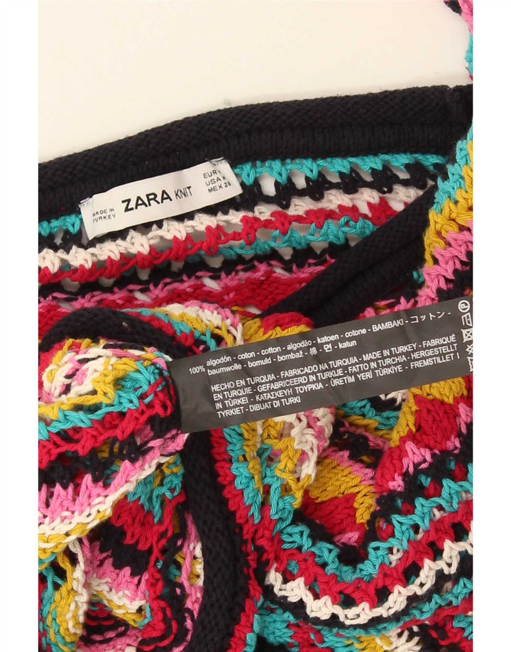 Damski sweter Zara z dekoltem w łódkę UK 14, średnie, wielokolorowe paski