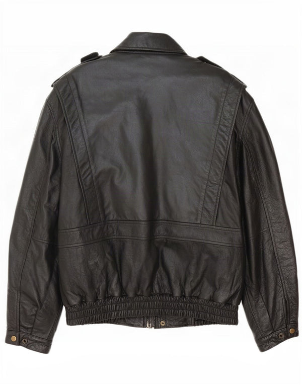 Vintage męska skórzana kurtka wojskowa UK 42 XL czarna