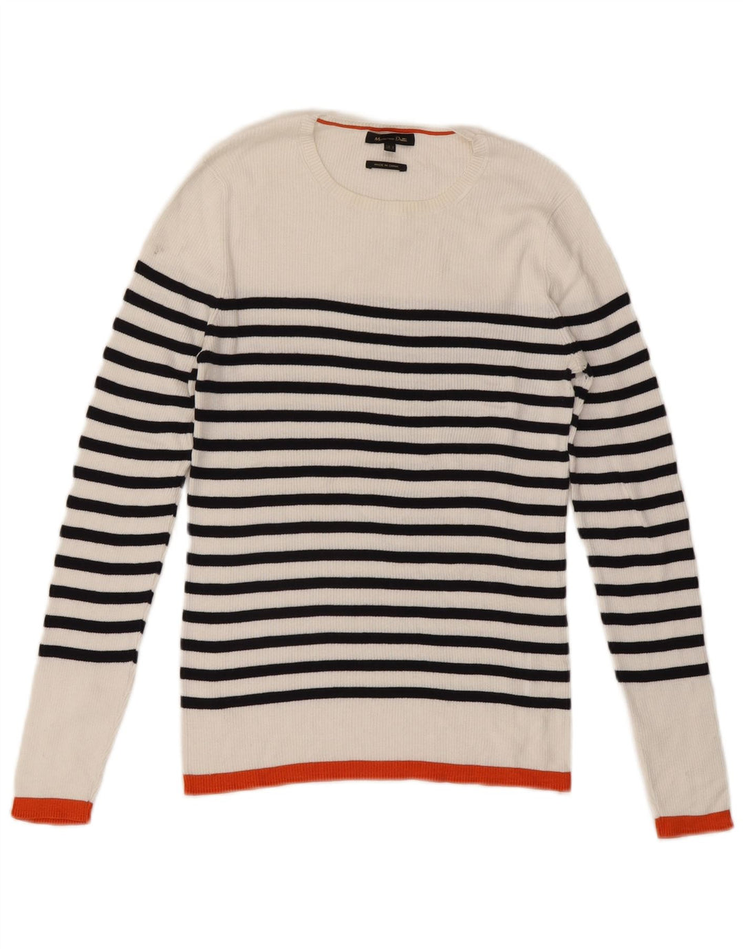 Damski sweter Massimo Dutti z dekoltem w łódkę UK 12 w średnie białe paski