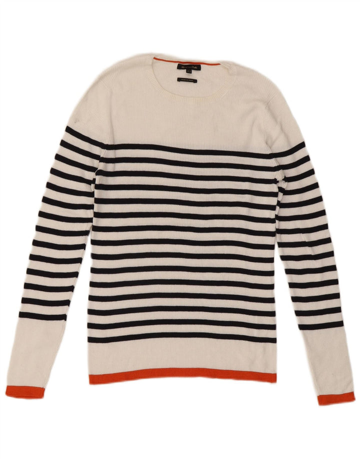 Damski sweter Massimo Dutti z dekoltem w łódkę UK 12 w średnie białe paski