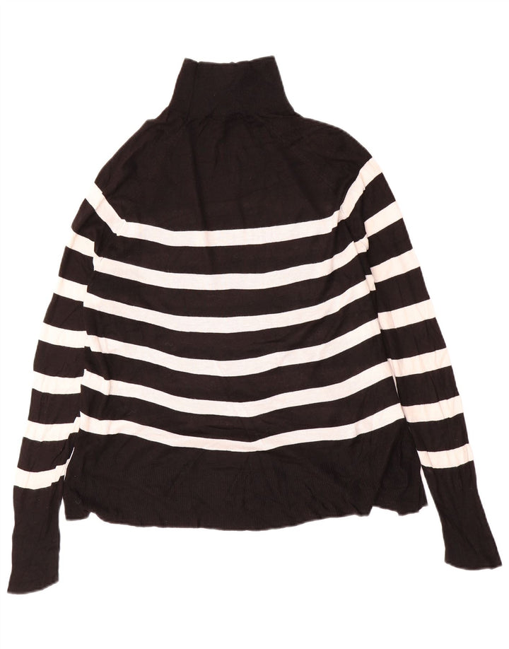 Damski sweter oversize z golfem Zara UK 10 w małe czarne paski