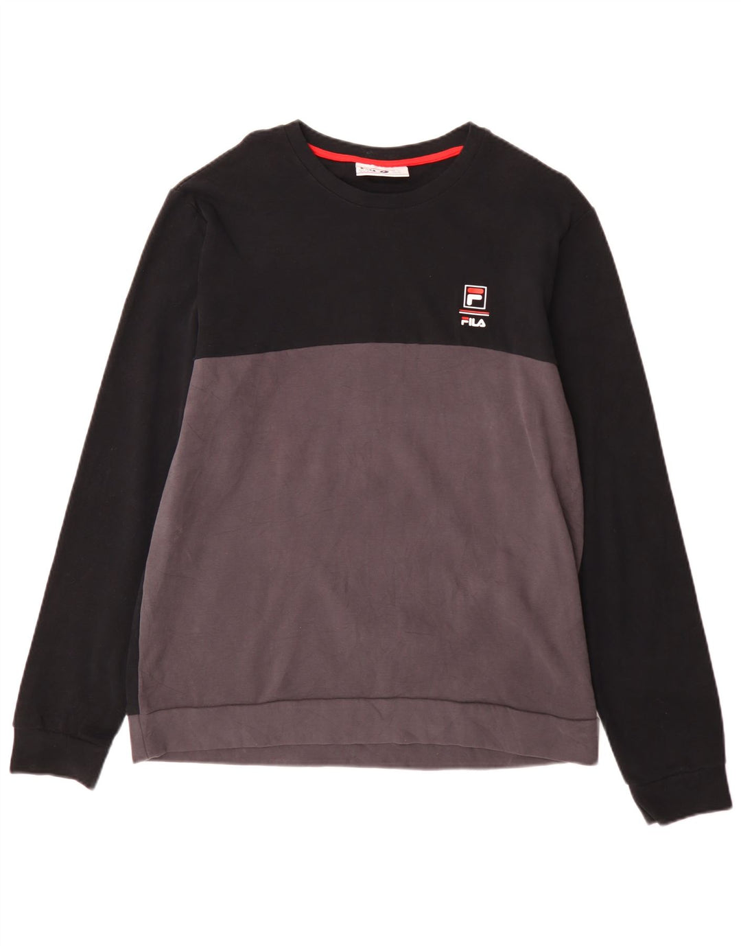 Bluza męska Fila, duża, czarna, bawełniana z blokami kolorów