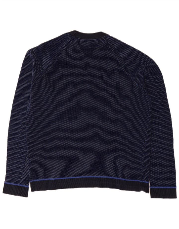 Męski sweter Ted Baker z okrągłym dekoltem, rozmiar 6 2XL, granatowy, z blokami kolorów