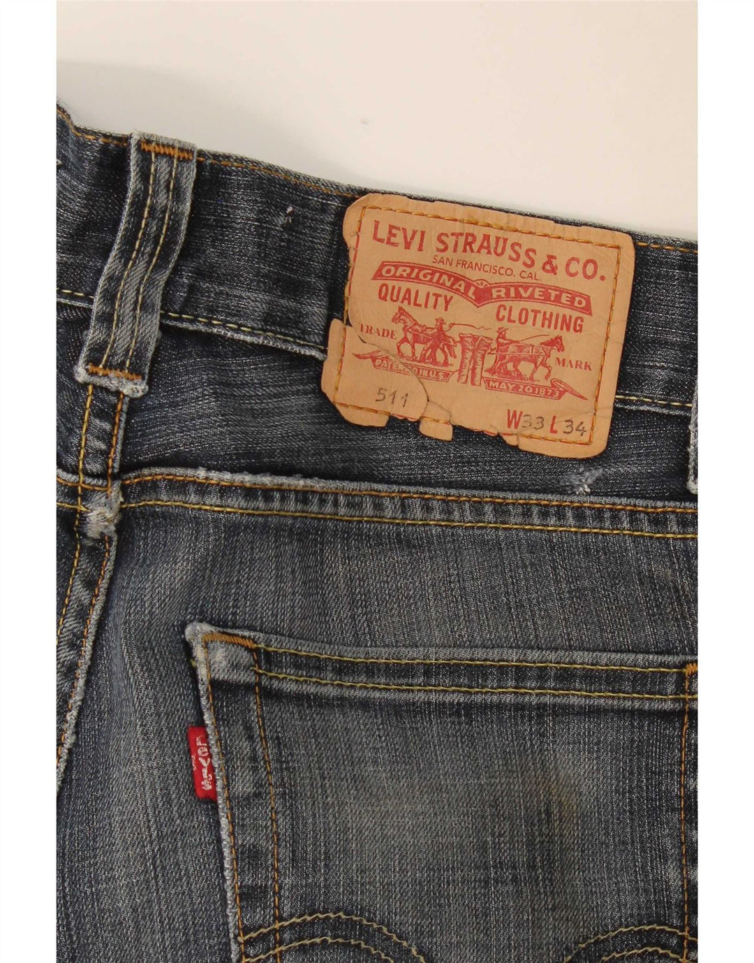 Damskie jeansy Levi's 511 Slim W33 L34 Granatowa bawełna