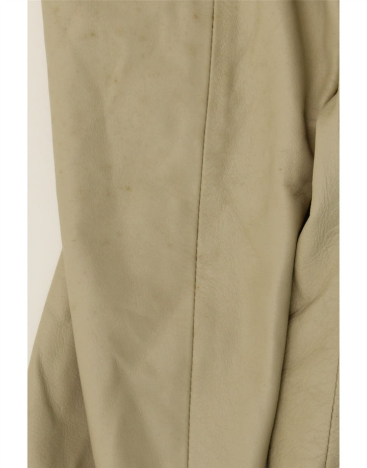 VINTAGE Womens Leather Jacket IT 46 Large Beige Leather Vintage Vintage and Second-Hand Vintage from Messina Hembry 