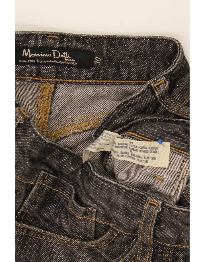 Damskie proste dżinsy Massimo Dutti W30 L30 Szare bawełniane
