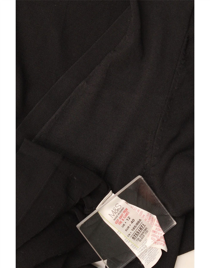 Marks & Spencer Damski sweter rozpinany z zamkiem błyskawicznym UK 12, średni czarny wiskoza