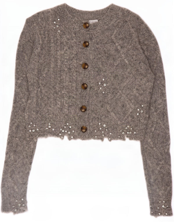 Sweter damski Zara Crop Cardigan UK 10 Small Szary poliamid