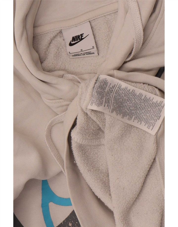 Męski sweter z kapturem Nike z grafiką, duży, biały, bawełniany