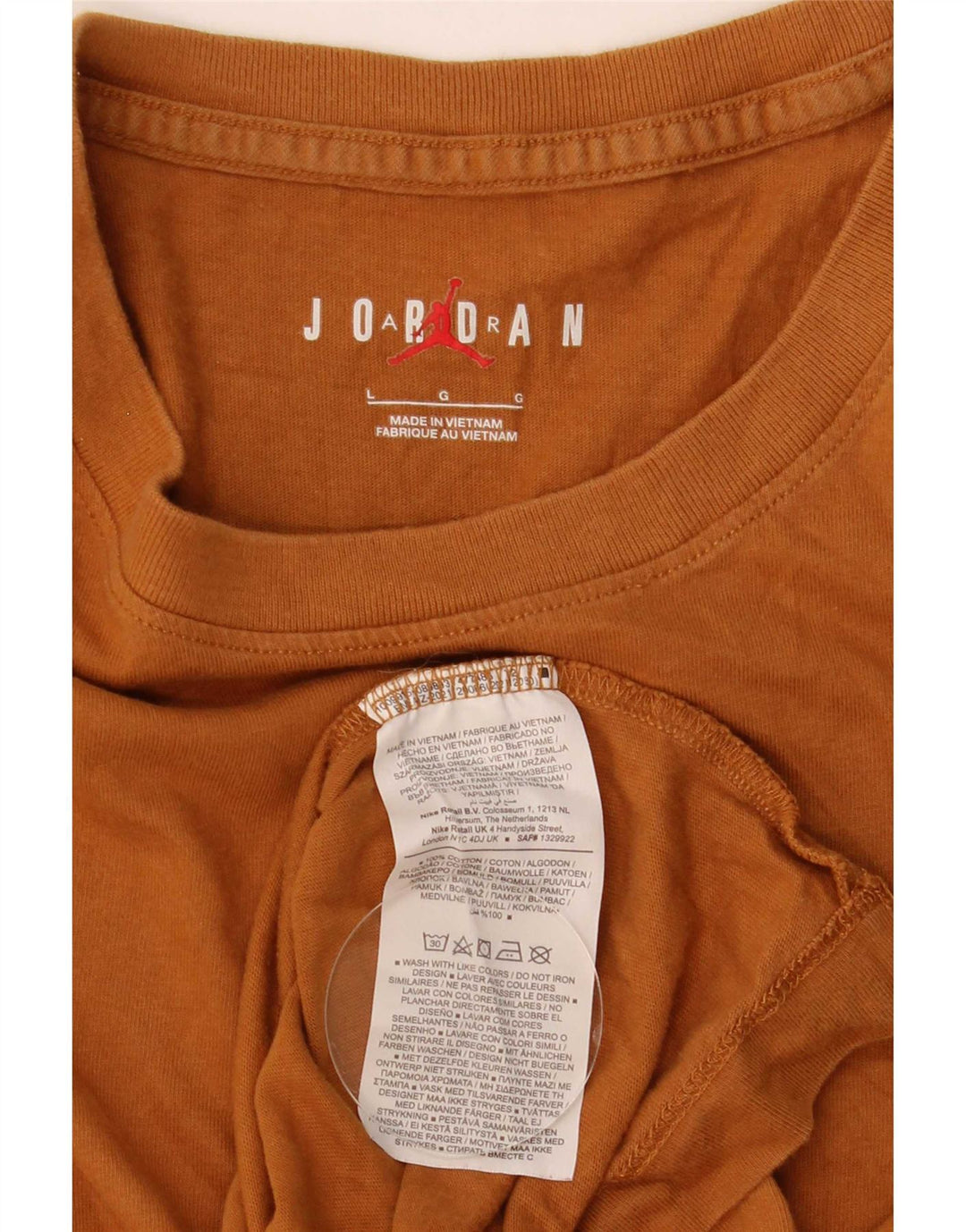 T-shirt męski Jordan, duży, brązowy, bawełniany
