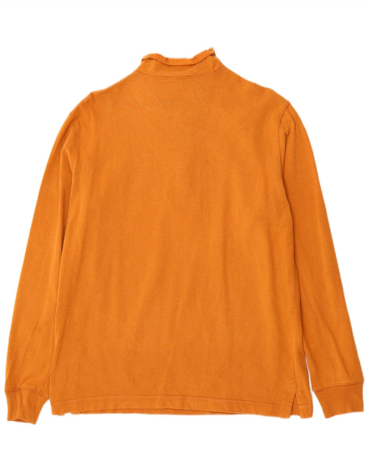 MARLBORO CLASSICS Mens Zip Neck Sweatshirt Jumper Medium Orange Cotton