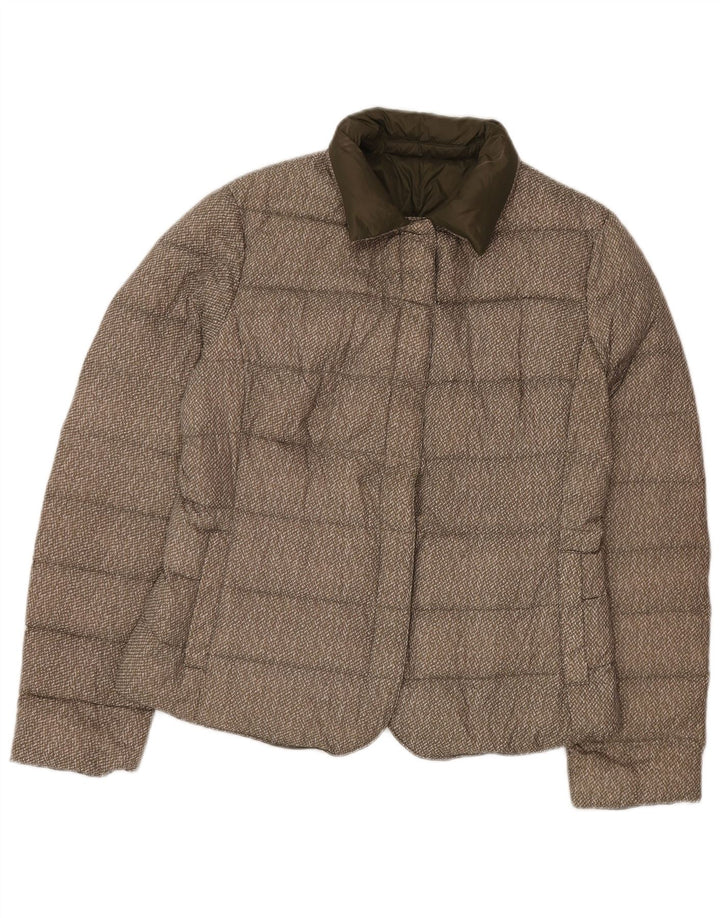 Dwustronna wyściełana kurtka damska Benetton UK 16, duża, zielona poliamid