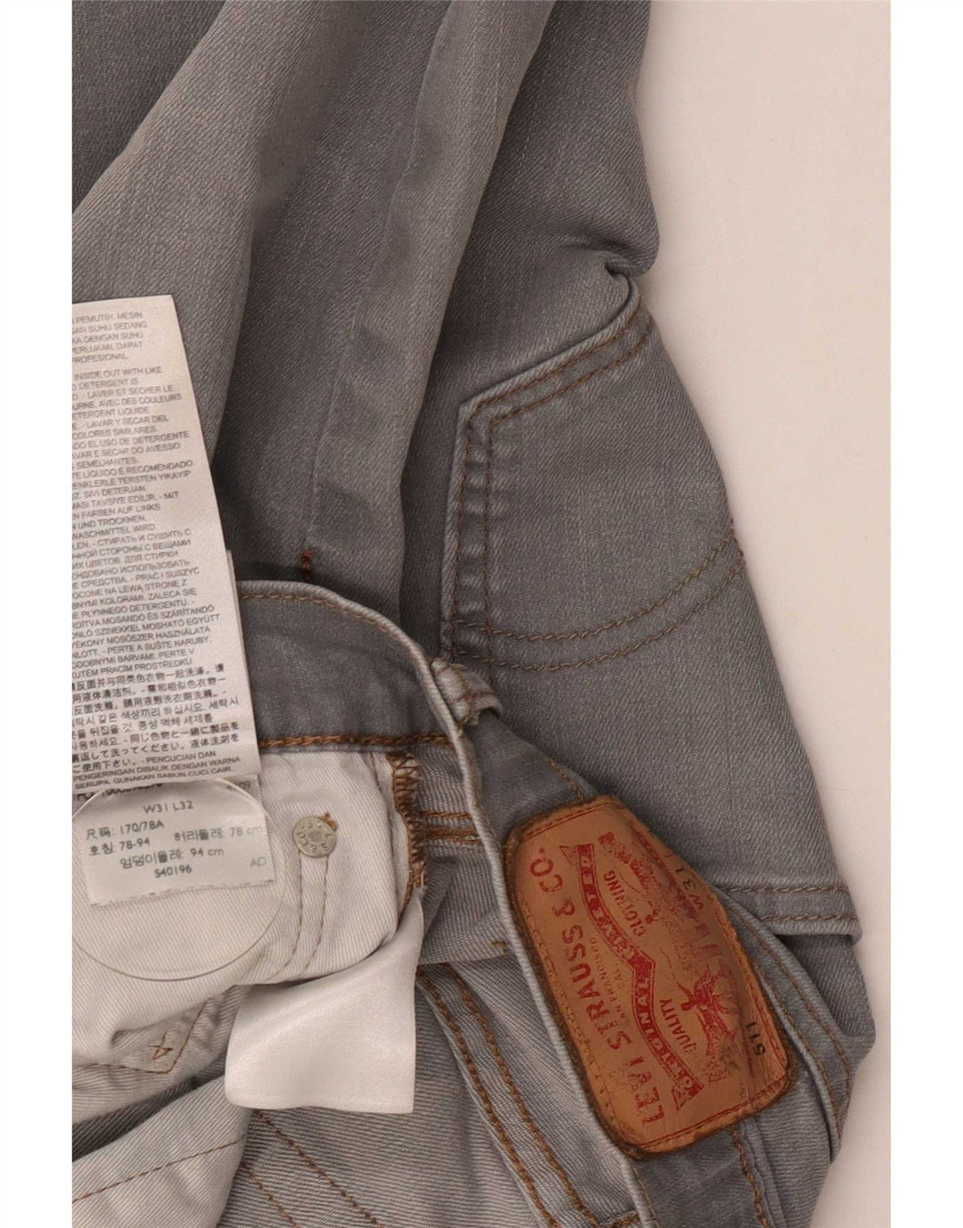 Męskie jeansy Levi's 511 Slim W31 L27 Szara bawełna