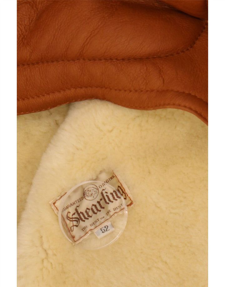 Męska kurtka Shearling VINTAGE IT 52 XL Brązowa kurtka Shearling