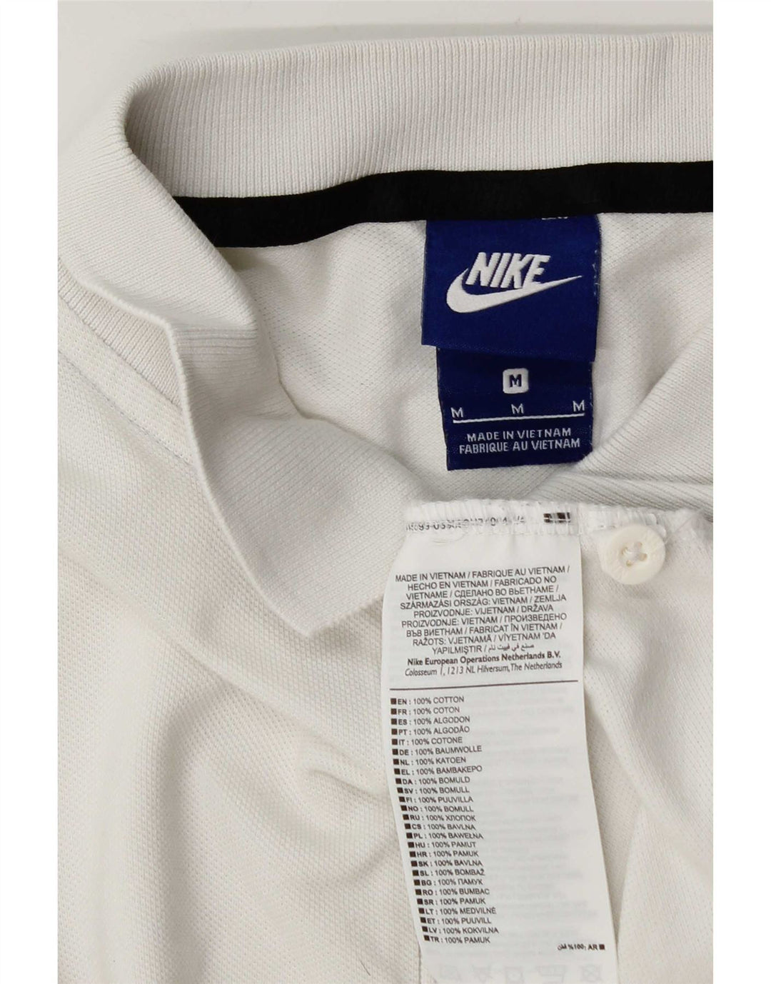 Męska koszulka polo Nike, średnia biała bawełna