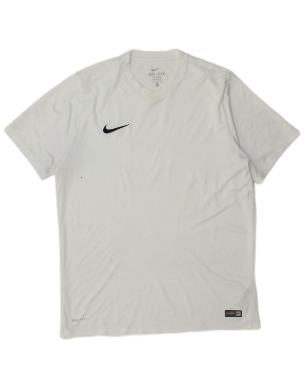 Męski T-shirt Nike Dri Fit Top XL, biały, poliester